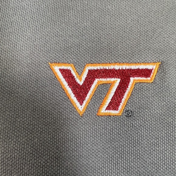 Virginia Tech Hokies Shirt Polo Mens XL Grey NCAA Football CB DryTec Cotton+ - Picture 4 of 16